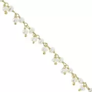 6.5mm 925 Sterling Silver Chain with freshwater pearls  - Fine Gold Plated x20cm