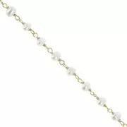 4mm 925 Sterling Silver chain with freshwater pearls - Fine Gold Plated x20cm