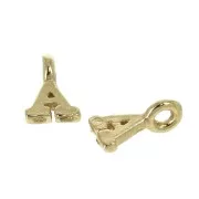 8mm Alphabet letter charm with closed ring - A - Gold plated 3 micron x1