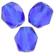 Fire Polished faceted round beads 6mm Cobalt  x25