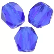 Fire Polished faceted round beads 6mm Cobalt  x25