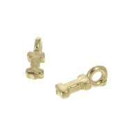 8mm Alphabet letter charm with closed ring - I - Gold plated 3 micron x1