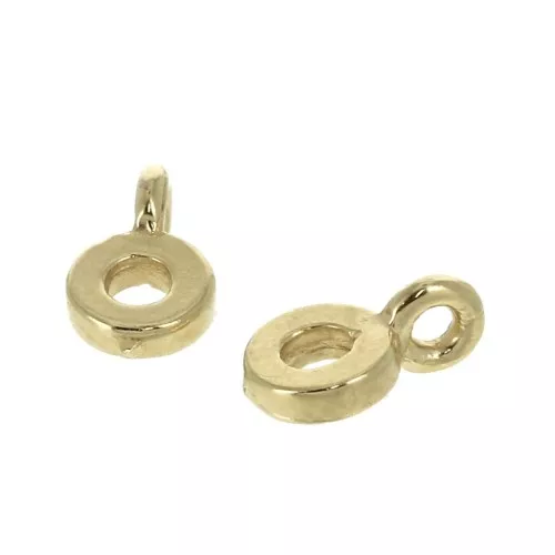 8mm Alphabet letter charm with closed ring - O - Gold plated 3 micron x1