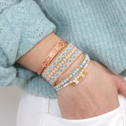 8mm Alphabet letter charm with closed ring - O - Gold plated 3 micron x1