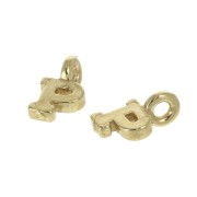 8mm Alphabet letter charm with closed ring - P - Gold plated 3 micron x1|raw }}