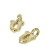 8mm Alphabet letter charm with closed ring - U - Gold plated 3 micron x1
