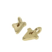 8mm Alphabet letter charm with closed ring - V - Gold plated 3 micron x1|raw }}