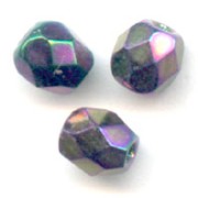 Fire Polished faceted round beads 6mm Purple Iris x25|raw }}