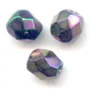 Fire Polished faceted round beads 6mm Purple Iris x25