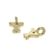 8mm Alphabet letter charm with closed ring - Y - Gold plated 3 micron x1