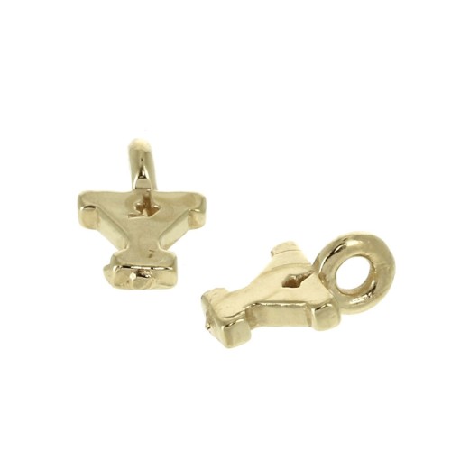 8mm Alphabet letter charm with closed ring - Y - Gold plated 3 micron x1