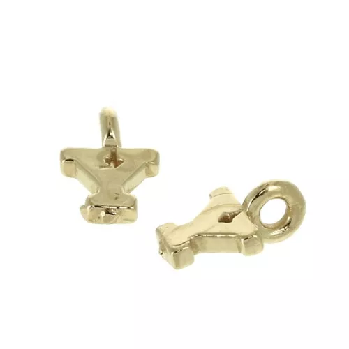 8mm Alphabet letter charm with closed ring - Y - Gold plated 3 micron x1