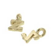 8mm Alphabet letter charm with closed ring - Z - Gold plated 3 micron x1