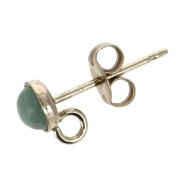 Round earstuds for a 4 mm cabochon - closed ring - Gold Filled x2