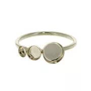 Thin ring with 3 setting for 6mm - 4mm and 3mm cabochons - Gold filled Size 52 x1