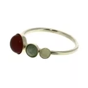 Thin ring with 3 setting for 6mm - 4mm and 3mm cabochons - Gold filled Size 52 x1