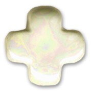 Ceramics Cross 20mm Iridescent Cream