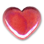 Ceramic Heart, 11x13 mm - Iridescent Red x1