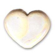 Ceramics heart 11x13 mm Iridescent Cream