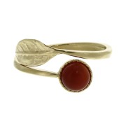 Adjustable ring setting for 6mm flat back cabochon - Gold Plated 3 micron x1