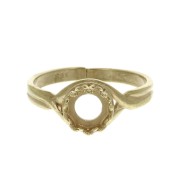 Adjustable ring setting for 6mm cabochon - Gold Plated 3 micron x1