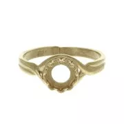 Adjustable ring setting for 6mm cabochon - Gold Plated 3 micron x1