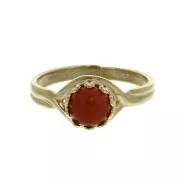 Adjustable ring setting for 6mm cabochon - Gold Plated 3 micron x1