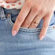 Adjustable ring setting for 6mm cabochon - Gold Plated 3 micron x1