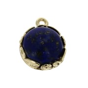 Round worked pendant for 10mm flat back cabochon - Gold plated 3 micron x1