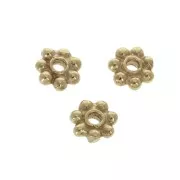 4mm Flower-shape round beads - Gold plated 3 micron x4