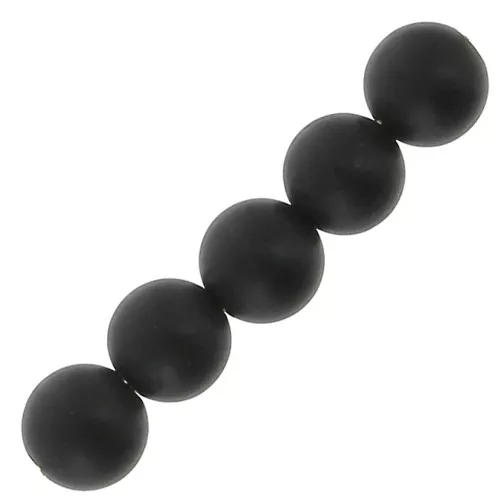 4mm Round gemstones beads- Matte Black Agate x20