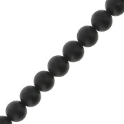 Round 2 mm gemstone beads - Black Agate Mat x40cm|raw }}