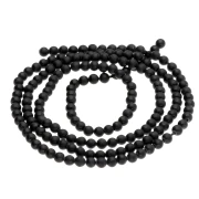 Perles rondes 2 mm en pierre gemme - Agate noire Mat x36cm