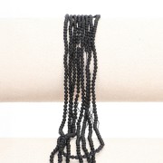 2mm round gemstone beads - Black Agate Mat x36cm