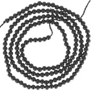 2mm round gemstone beads - Black Agate Mat x36cm