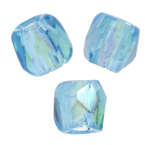 Fire Polished faceted round beads 2mm Aquamarine AB x50