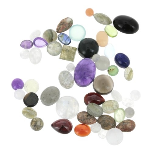 Assortment of small gemstone cabochons - 3 mm to 10 mm x15g