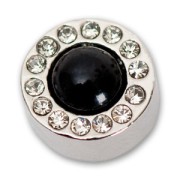 Screw-on clasp with strass 11mm Black x1