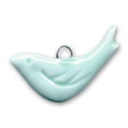 Ceramic Bird 15x30mm Blue