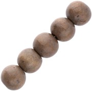 Round Jujube wood beads 8 mm - Brown x10
