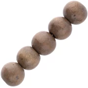 Round Jujube wood beads 8 mm - Brown x10