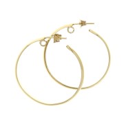 37mm Hoop earrings with open ring - 37 mm fine fine Gold plated x2|raw }}