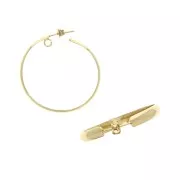 37mm Hoop earrings with open ring - 37 mm fine fine Gold plated x2