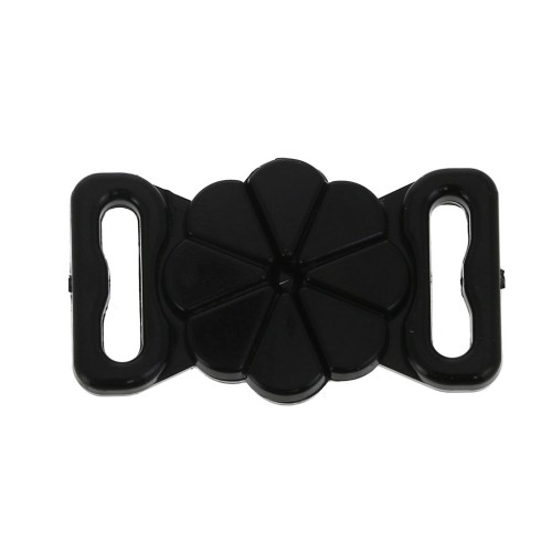 18 mm Swimsuit Clasp - Flower shape - Black x1