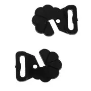 18 mm Swimsuit Clasp - Flower shape - Black x1