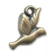 Dove charm 18mm Bronze tone x1