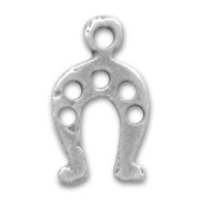 Horseshoe charm 14mm Old silver-tone x1|raw }}
