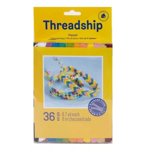 Assortment 36 skeins 6 strands for brazilian bracelet & embroidery - Pastel x1