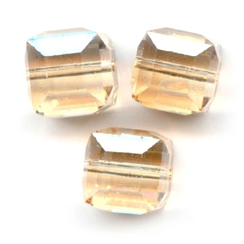 PureCrystal 5601 Cube 8mm Crystal Golden Shadow x1