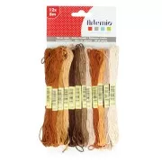 12 skeins assortment for brazilian bracelet & embroidery - Multi Brown x1